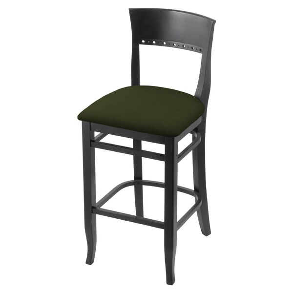 25" Counter Stool, Black Finish, Canter Pine Seat
